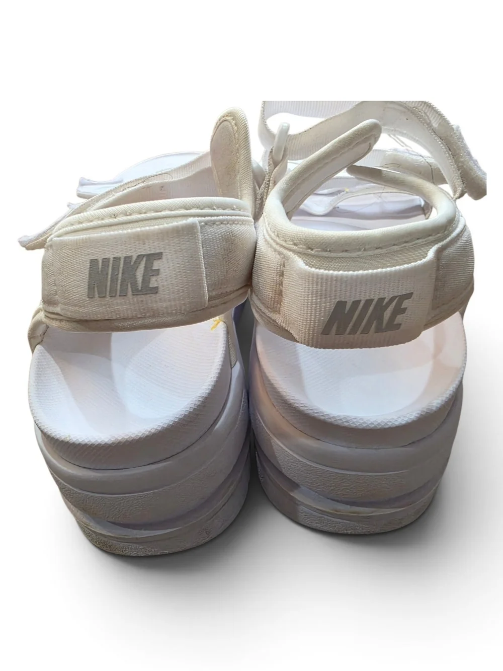 Nike Icon Classic platform sandals Size 9 PLATIMUM WHITE Platform